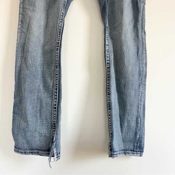 BKE Jake Straight Leg Denim Jeans Light Wash Distressed Read Notes Ripped 36 R - Picture 5 of 11